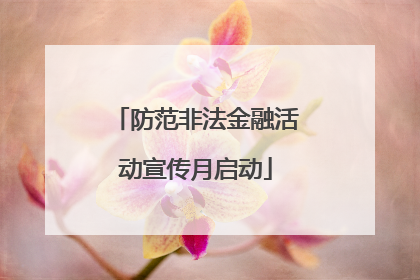 防范非法金融活动宣传月启动