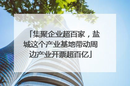 集聚企业超百家，盐城这个产业基地带动周边产业开票超百亿