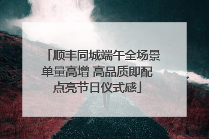顺丰同城端午全场景单量高增 高品质即配点亮节日仪式感