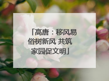 高唐：移风易俗树新风 共筑家园促文明