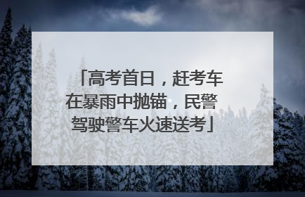 高考首日，赶考车在暴雨中抛锚，民警驾驶警车火速送考