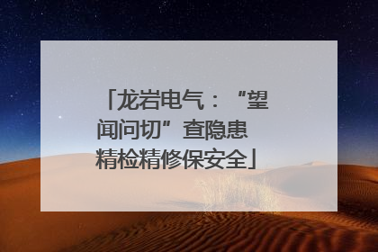 龙岩电气：“望闻问切”查隐患 精检精修保安全