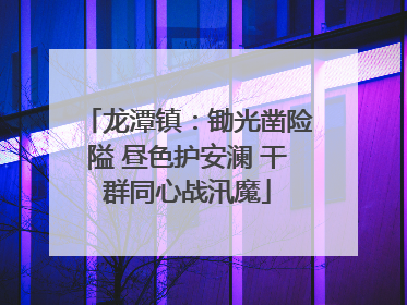 龙潭镇：锄光凿险隘 昼色护安澜 干群同心战汛魔