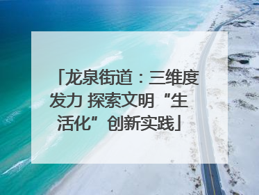龙泉街道：三维度发力 探索文明“生活化”创新实践