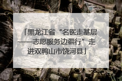 黑龙江省“名医走基层——志愿服务边疆行”走进双鸭山市饶河县