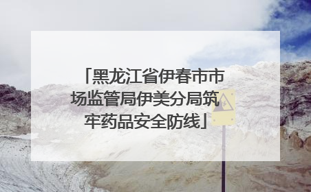 黑龙江省伊春市市场监管局伊美分局筑牢药品安全防线