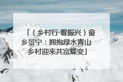 （乡村行·看振兴）畲乡景宁：拥抱绿水青山 乡村迎来共富蝶变
