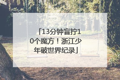 13分钟盲拧10个魔方！浙江少年破世界纪录