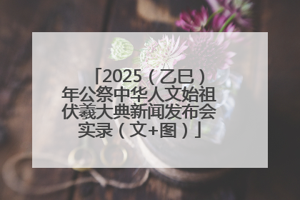 2025（乙巳）年公祭中华人文始祖伏羲大典新闻发布会实录（文+图）