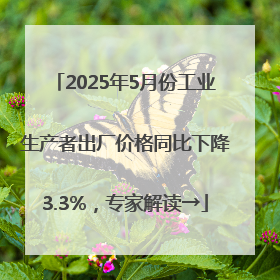 2025年5月份工业生产者出厂价格同比下降3.3%，专家解读→