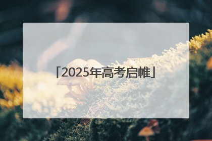 2025年高考启帷