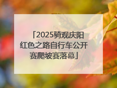 2025骑观庆阳红色之路自行车公开赛爬坡赛落幕