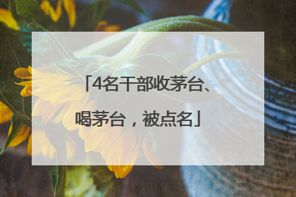 4名干部收茅台、喝茅台，被点名