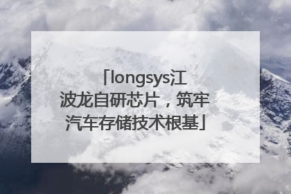 longsys江波龙自研芯片，筑牢汽车存储技术根基